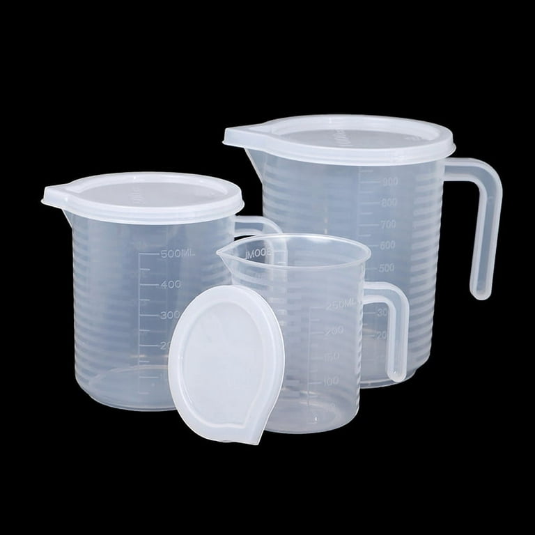 1Pcs Plastic Liquid Measuring Cup Jug Pour Spout Surface With Lid Measuring  Tool 