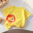 thumbnail image 2 of KPOPLK Toddler Baby Boy Summer Clothes Fashion Print Short Sleeve T-Shirt Tee Tops Casual Infant Tee(12-18 Months,Yellow), 2 of 4