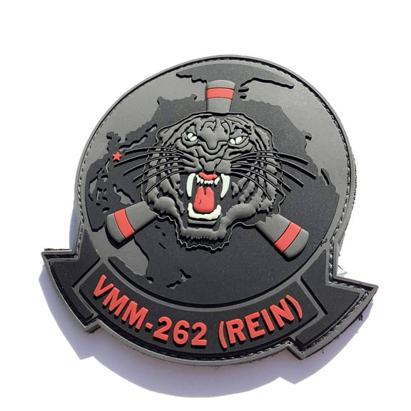 VMM-262 Black/Glow PVC  Squadron Patch –Hook and Loop