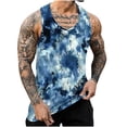 thumbnail image 2 of ALLLIST Summer Mens Tank Tops Blue Sleeveless Pullover Casual Tie Dye Underwear for Men Size S-4XL, 2 of 5