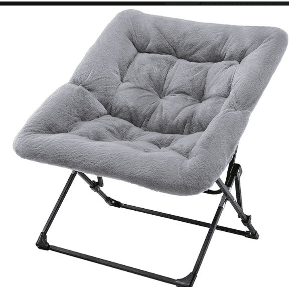 Comfy Chair for Adults, Soft Faux Fur Folding Lounge for Bedroom Living Room Dorm Rooms Flexible Reading Chair for Teens Kids