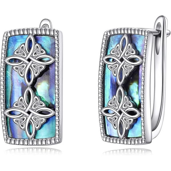 DOLIOX Hummingbird/Dragonfly/Filigree/Paw Print Earrings Abalone Shell Earrings Sterling Silver Huggie Jewelry Gifts for Women