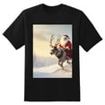 thumbnail image 2 of Plus Size Shirt for Women Black Tops for Women Short Sleeves Shirt for Women Santa Claus And Reindeer 2 T Shirt Crewneck Shirt for Women 2XL, 2 of 5