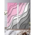 thumbnail image 3 of Pink Grey Ombre Sheer Curtains 96 Inch Length 2 Panels Set for Living Room/Bedroom, Modern Geometric Abstract Aesthetics Cream Curtain Sheers Drapes Rod Pocket Curtains Window Treatment 52''x96''x2, 3 of 7