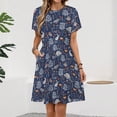 thumbnail image 2 of Fairy Forest with Animals And Birds. Raccoons, Owls, Bunnies And Little Chick Dress Summer Street Style Dresses Female Short Sleeve Printed Sundress, 2 of 7
