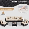 thumbnail image 4 of KIGOTY 7 Piece Outdoor Patio Furniture, Wicker Rattan Outdoor Conversation Set Sectional Sofas for Backyard, Garden, Black-White, 4 of 7