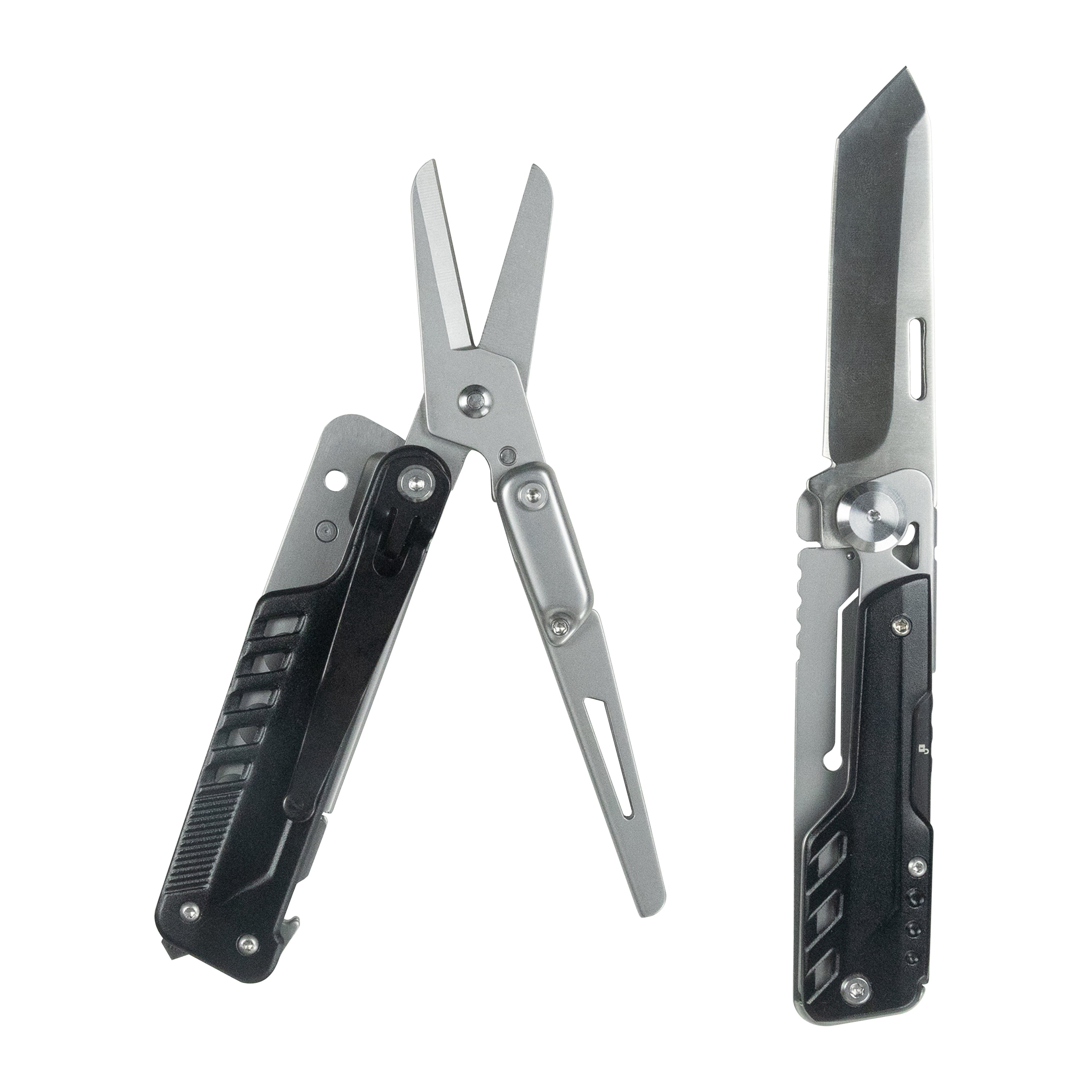 HFS(R) Multi-Tool for Camping Stainless Steel Multi-Functional Scissors Foldable with Drawstring Bag Pocket Multitools for Outdoor Activities and DIY