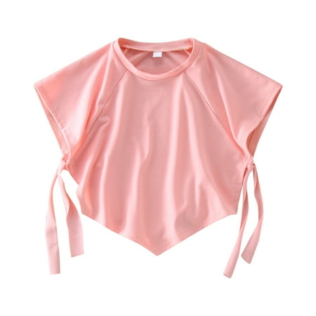 

MPWEGNP Blouse Irregular Toddler Strap 15Y Clothes Kids Sleeve Short Girls T-Shirt Summer Tops Baby Outfits Solid Girls Tops Tees & Shirts Toddler Girl Shirt 4t Name Brand Girl Clothes