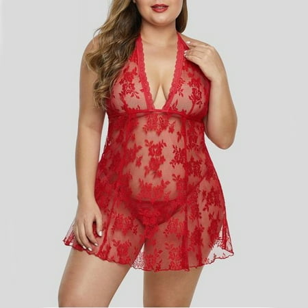 

YOTAMI Women s Skirt Women Lace Sexy Lingerie Nightdress Skirt Camisole Lace Sexy Pajamas Underwear Red