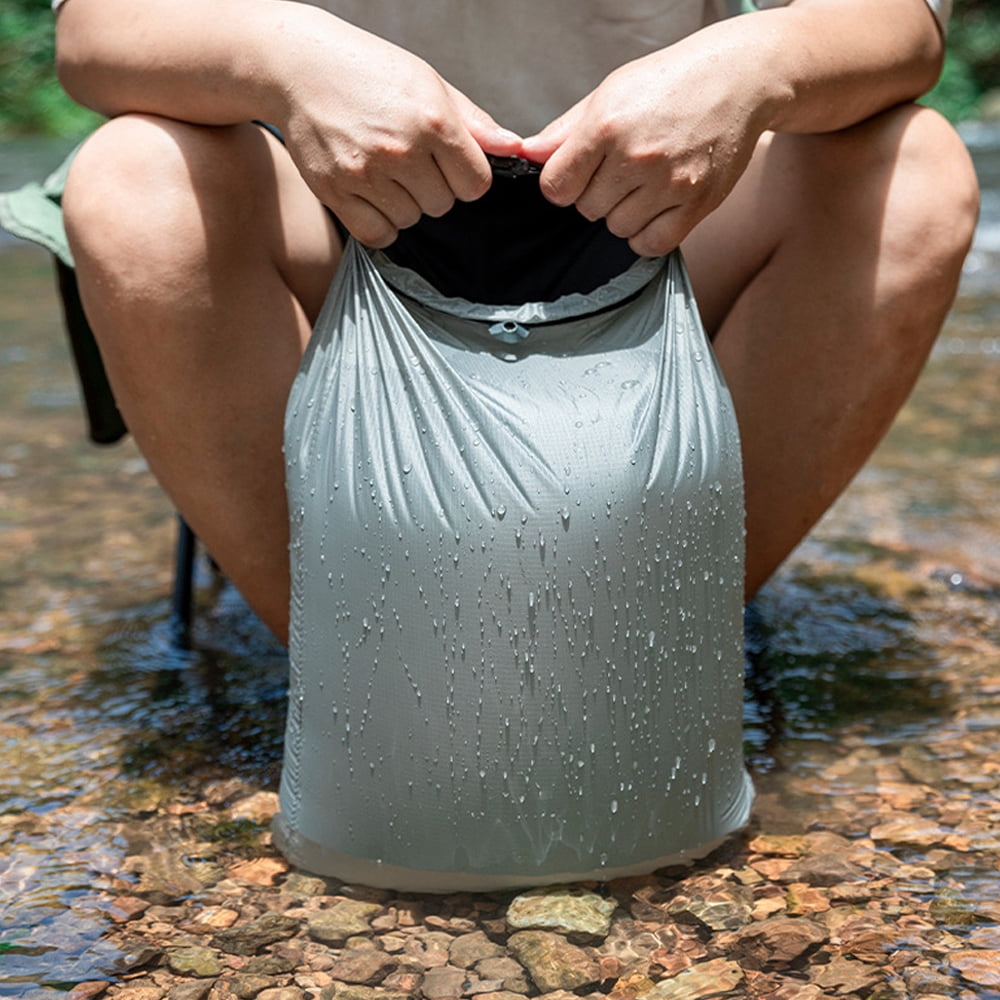 Rupoun Outdoor Waterproof Dry Bag Silicon Coated Nylon Camping Drifting Swimming Clothes Storage Sack in Green L (7.87 inches / 20 cm) Lightweight & Easy Clean Ideal For River Trekking