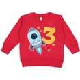 thumbnail image 2 of Inktastic Rocket Space Ship Happy Third Birthday Toddler Sweatshirt, 2 of 4