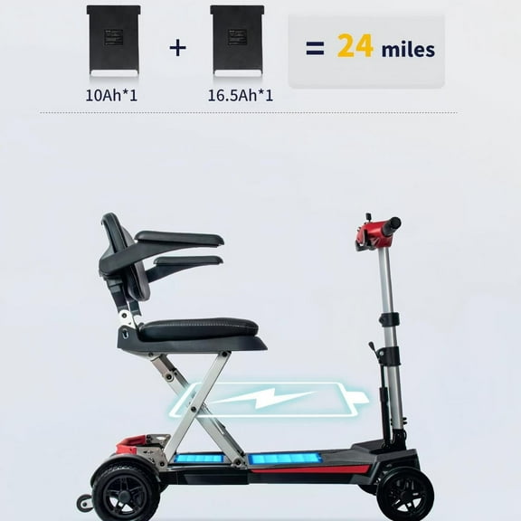 Manaul Folding Scooter M2085  with 26.5 AH Battery and Travel range 24 Miles
