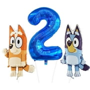 Toyland Bluey & Bingo Foil Balloon Birthday Pack - 2 x 32" Character Balloons & 1 x 40" Number Balloon - Kids 105SRLLCParty Decorations