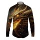 thumbnail image 3 of Nueva ropa de calle para hombre, moda de primavera y otoño, camisa con estampado de dragón 3D y botones para hombre, camisa hawaiana de manga larga para hombre, 3 of 5