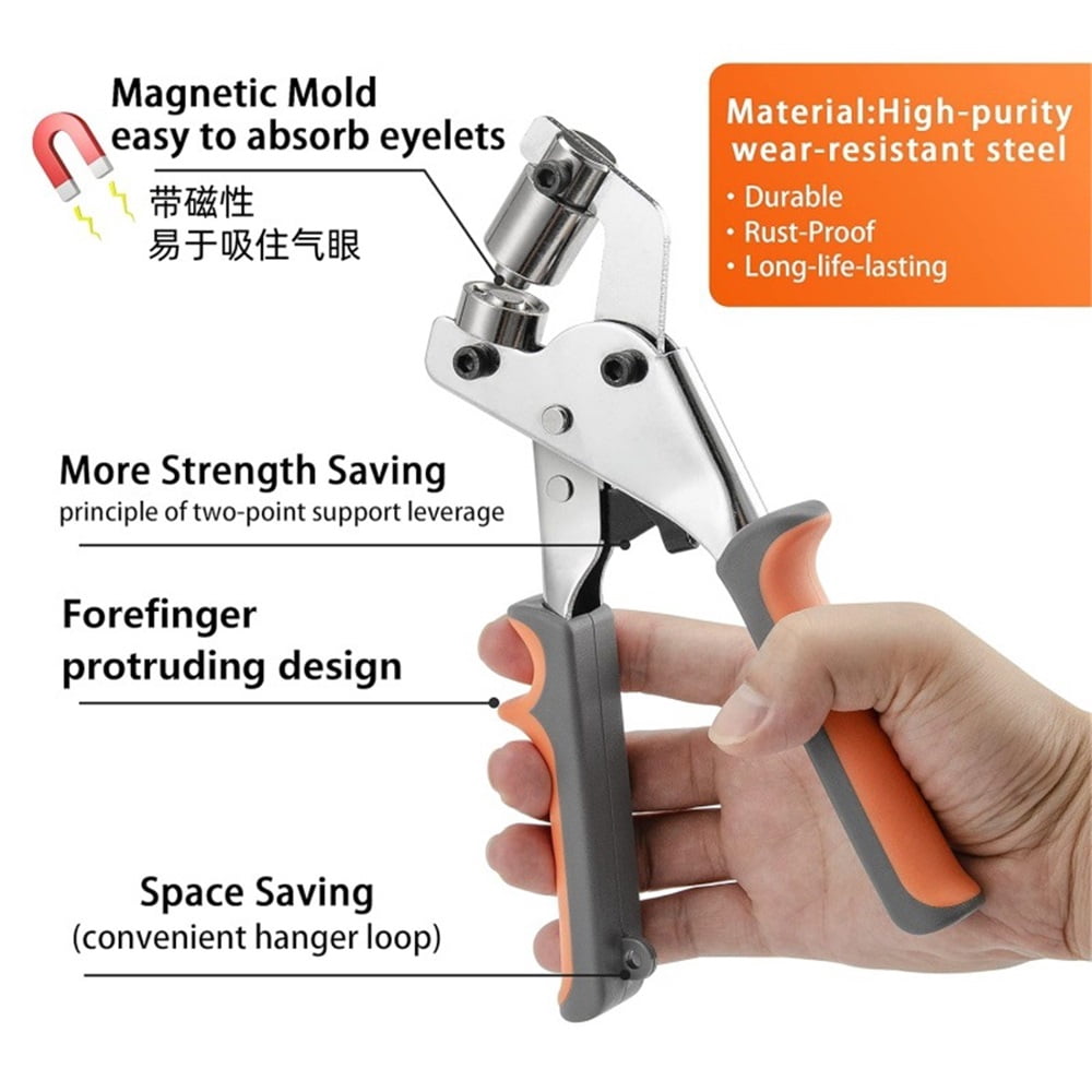 Heavy-Duty Grommet kit (3/8) Includes a Bag, 500pcs Eyelet and Grommet Tool kit for DIY Tarp Ring Repair and Installation.
