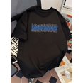 thumbnail image 1 of Men's Pure Cotton Graphic Tee - Regular Size Casual Short Sleeve T-Shirt with Bold "MINDVIA" Print, Loose Fit for Summer, Machine Washable, 1 of 7