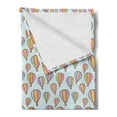 thumbnail image 2 of Hot Air Balloon Soft Flannel Fleece Throw Blanket, Pastel Colored Sky Vehicles Repetitive Print, Cozy Plush for Indoor and Outdoor Use, 50" x 70", Baby Blue Multicolor, by Ambesonne, 2 of 5