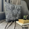 thumbnail image 3 of The HomeCentric Pillow Covers With Zippers Silver Euro Pillow Covers Pack of 2 26x26 inch (65x65 cm) Silk Euro Shams Circles & Dots Sequins Embellished Modern Euro Size Pillow - All Eyes On Silver, 3 of 9