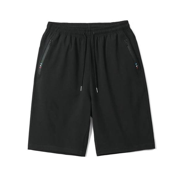 Black Basketball Shorts Men, Polyester Running Shorts For Men, Compression Shorts, Men Summer Solid Color Pants Pockets Drawstring Loose Casual Sports Embroidered Runing Straight Shorts