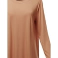thumbnail image 4 of A2Y Women's Premium Solid Long Sleeve Round Hem Crew Neck Top Shirt Camel M, 4 of 7
