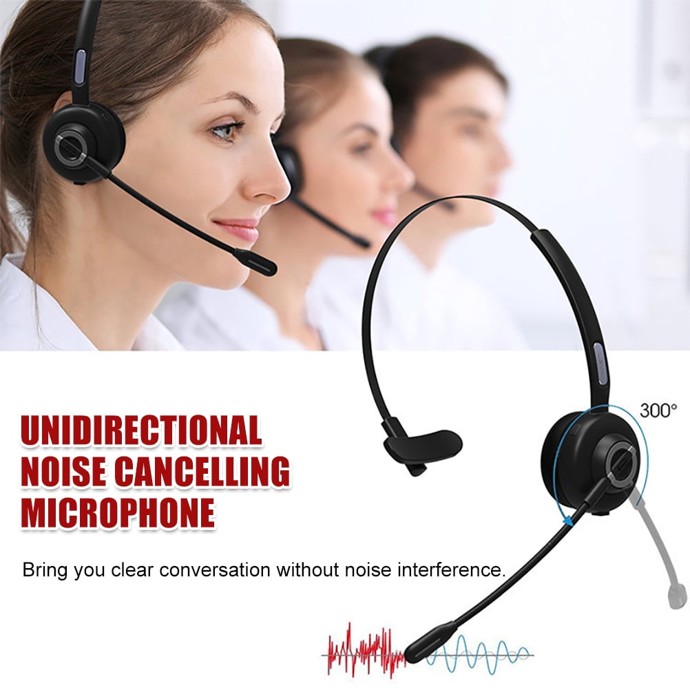 Hydanny Bluetooth 5.0 Headset Wireless Headset with Microphone Charging Base for Office Business Call Center Home Smartphones PC