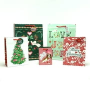 The Pioneer Woman Christmas Foil or Glitter Paper Gift Bag Assorted Set, Charlie, 5 Count