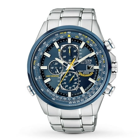 - Men's Eco Drive Blue Angels World Chronograph A-T AT8020-54L Silver-Tone Stainless Steel Bracelet with Blue Dial Watch