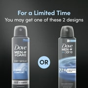Dove Men+Care Antiperspirant Deodorant Dry Spray Twin Pack, Clean Comfort, 3.8 oz