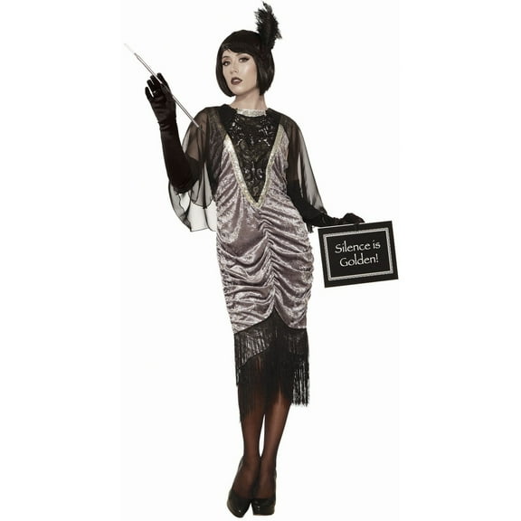 Rubies Silver Screen Silent Movie Flapper Dress Costume for Adults, Women's One Size