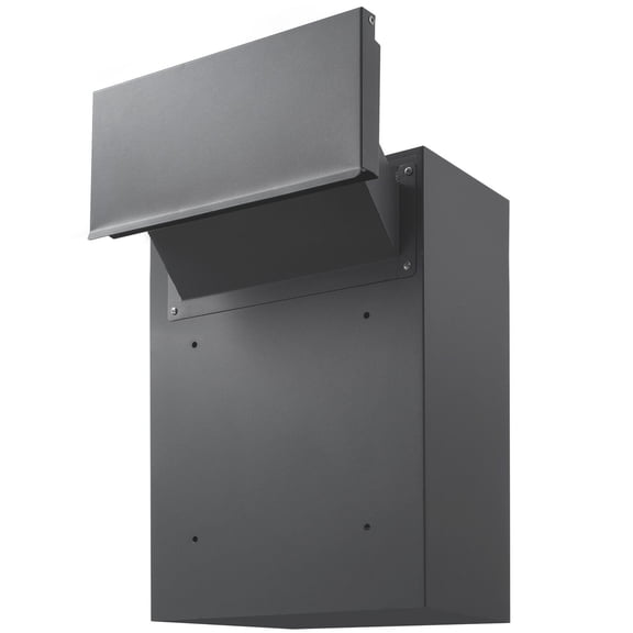 Heavy Duty Steel Through The Wall Mailbox - 13" Lockable Mail Drop Box, 12.5x6.3x16.9", Dark Gray, Secure Outdoor Mail Slot