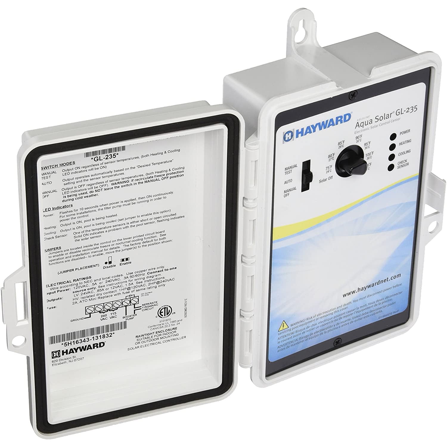 Hayward GL235 AquaSolar Programmable Swimming Pool Heating Control