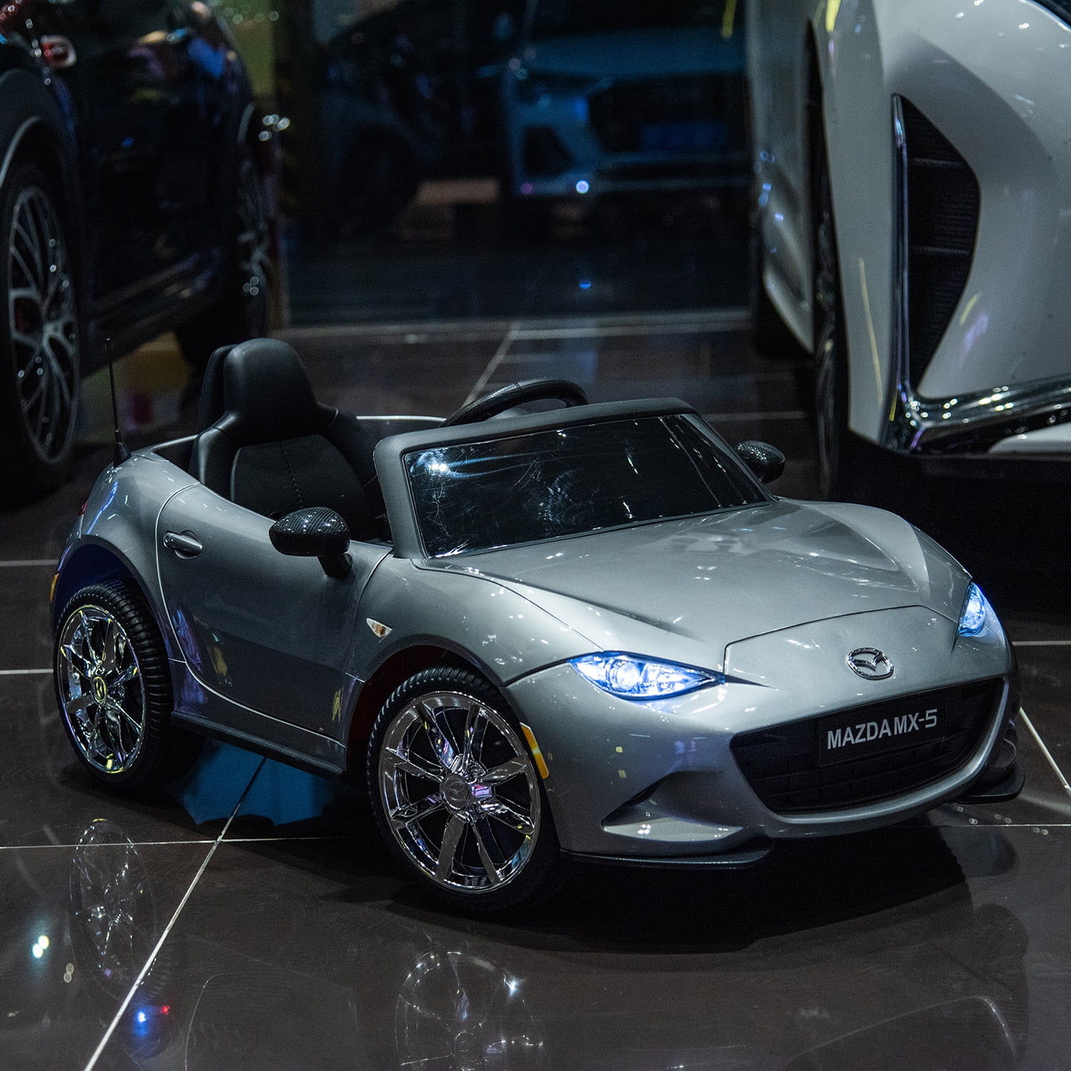CIPACHO Licensed MAZDA MX-5 RF,12V Powered Ride On Car with 2.4G Parents Remote Control, Electric Toy Car for Kid 3-6, Gray CIPACHO Licensed MAZDA MX-5 RF,12V Powered Ride On Car with 2.4G Parents Remote Control, Electric Toy Car for Kid 3-6, Gray