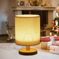 thumbnail image 5 of kkbbma under $5 Table Lamp for Bedroom - Small Bedside Lamp, Wooden Simple Desk Nightstand Lighting with Linen Shade for Bedroom, Living Room, 5 of 9