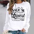 thumbnail image 4 of qelini Women's Sweatshirts No Hood Halloween Long Sleeved Oversized Crewneck Sweatshirt Women Plus Size Novelty Print Spooky Season Halloween Day Event Pullover Fall Winter Loose Tops White XS, 4 of 6