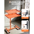thumbnail image 4 of Aprafie Rolling Tool Tray, Portable Work Table with Adjustable Height & Lockable Wheels for Garage, Repair Shop, 200lbs Capacity, Orange, 4 of 8