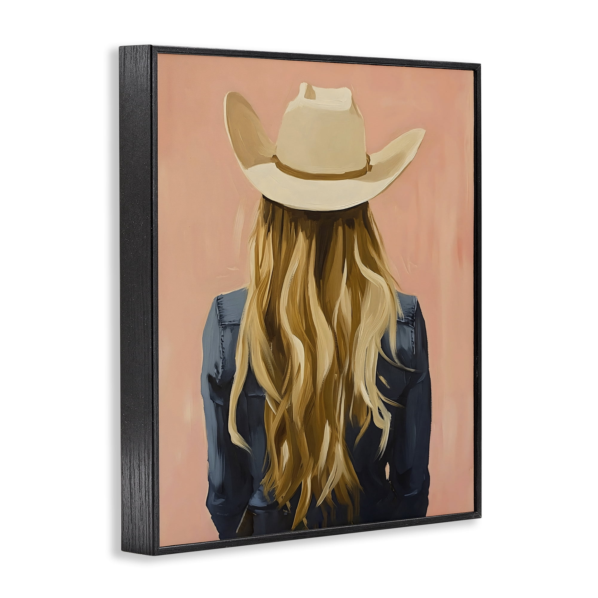 Stupell Industries Blonde Cowgirl Back View Black Framed Giclee Art, design by The Prints Vibe