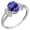 Tanzanite, variant on 14k Solid White Gold Vintage Style Oval Natural Sapphire and Split-Shank Diamond Birthstone Engagement Ring