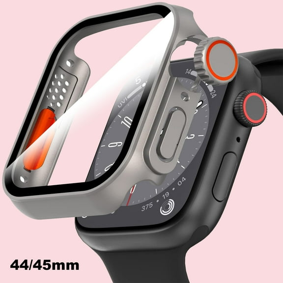 For Apple Watch Screen Protector Case 44mm, [Ultra Appearance] Hard PC 9H Tempered Glass iwatch Case Cover For Apple Watch Series 6/5/4/SE2 44mm