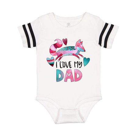 

Inktastic I Love My Dad Pink and Blue Fox with Hearts Gift Baby Boy or Baby Girl Bodysuit