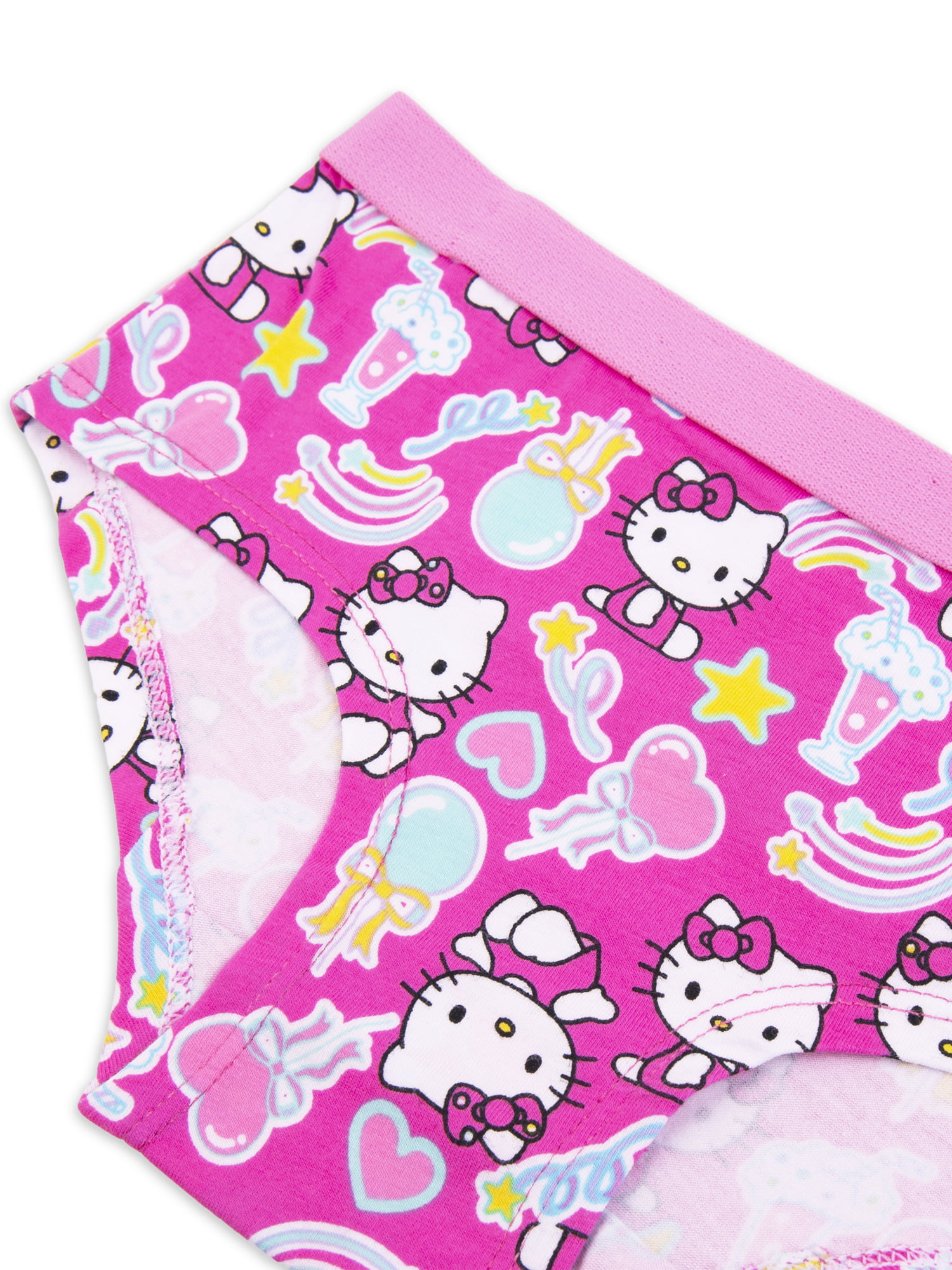 Hello Kitty Girls Stretch Hipster Briefs Underwear, 4-Pack Sizes 6-10