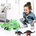 thumbnail image 3 of Juguete para transporte de dinosaurios para , 4 vehículos de hacia atrás, vehículos inerciales para edad unhöflich 5 6 , niñas, CUTICAT Juguetes de Dino Truck, 3 of 8