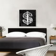 thumbnail image 2 of ARTCANVAS Modern Black White Alphabet Dollar Sign Symbol Canvas Art Print - Size: 26" x 26" (1.50" Deep), 2 of 9