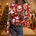 thumbnail image 2 of Christmas Long Sleeve Shirts for Women Y2k Ribbed Slim Fit Funny Santa Claus Print Tee Blouses Fall Fashion Basic Party Crew Neck Thermal T-Shirts, 2 of 6
