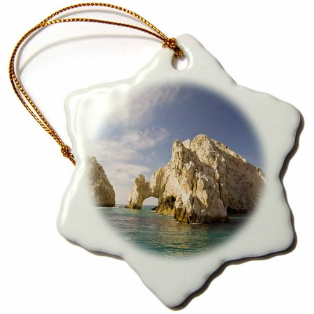 Lands End Rock (3dRose Lands End, The Arch, Rock Formation, Mexico - SA13 SWS0215 - Stuart Westmorland, Snowflake Ornament, Porcelain,)
