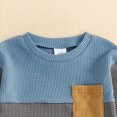 thumbnail image 6 of TOWED22 Baby Boy Fall Clothes Color Block Crewneck Sweatshirt Top Elastic Pants Set Infant Toddler Winter Outfits(Blazer,2-3 Y), 6 of 7