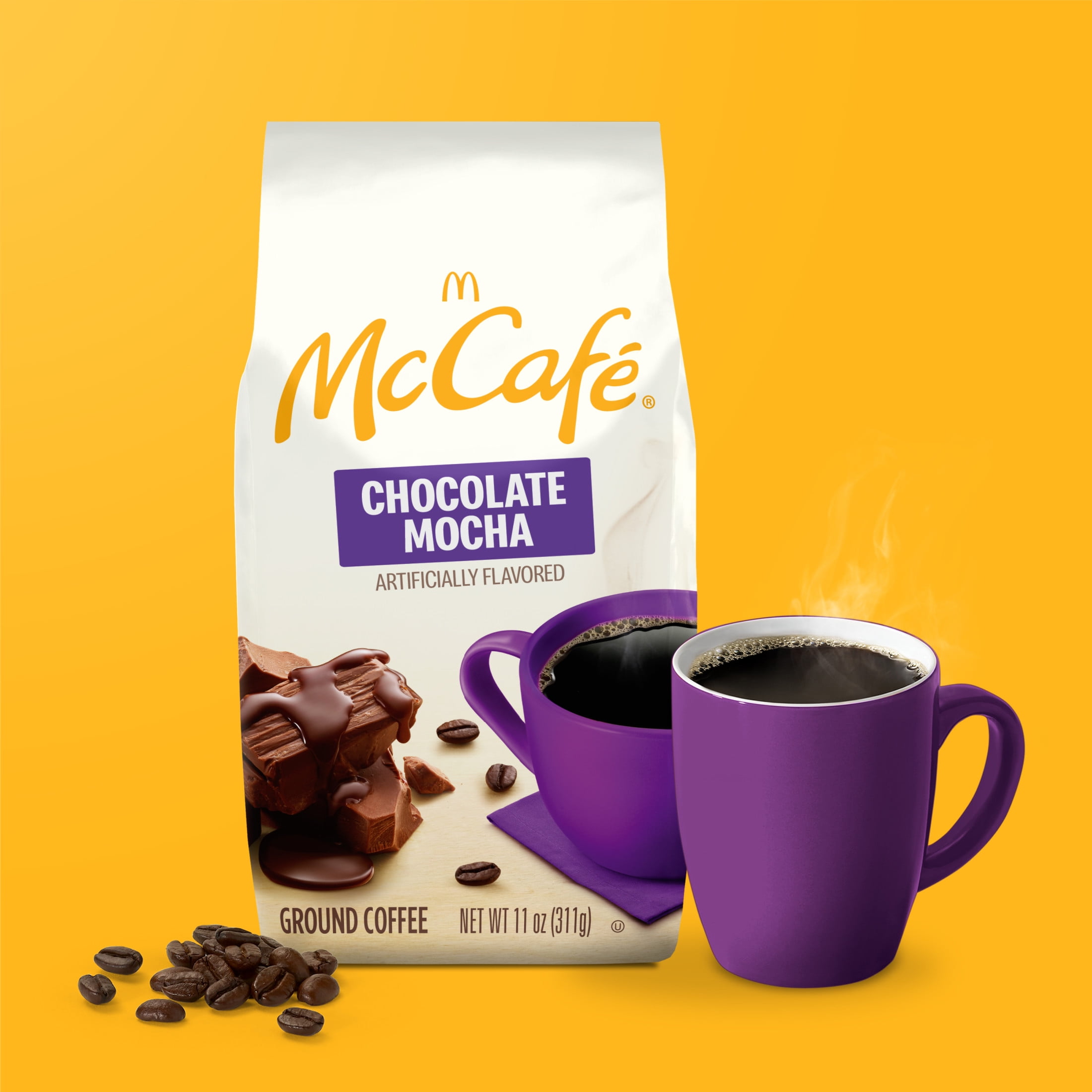 McCafe Mocha Collection Chocolate Mocha Flavored Ground Coffee, Light Roast, 11 oz Bagged