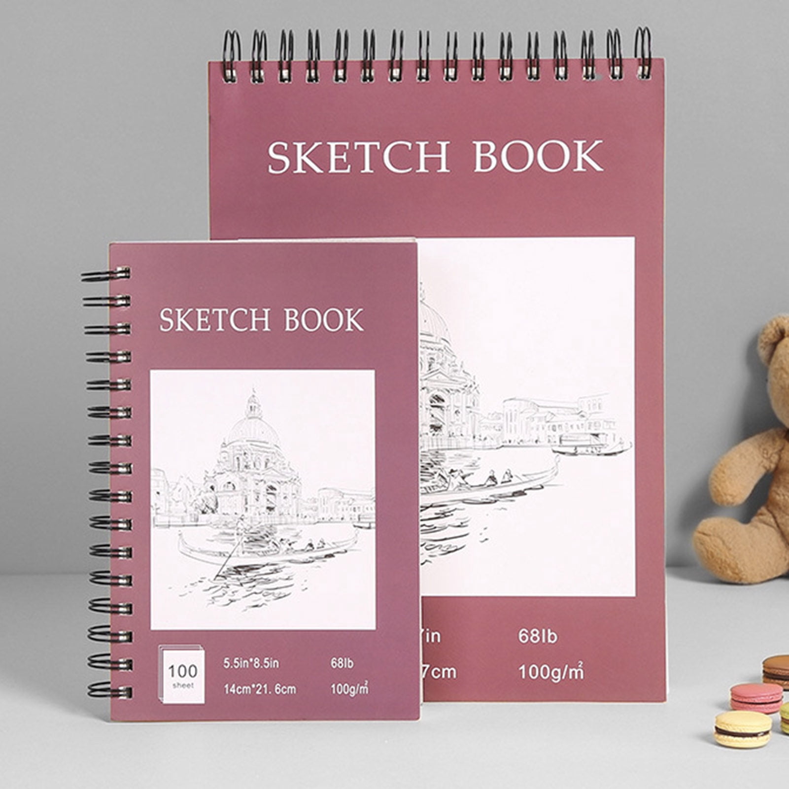 Homerr Acid-free Paper Sketchbook Spiral Bound Sketchbook A4 Hardcover Sketch Book - Spiral Bound, 100 Sheets, Acid-Free for Art Students