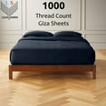 thumbnail image 4 of 30 Inch Extra Deep Pockets -King Giza 1000-Thread-Count Cotton 6-PC Sheet Set - Navy Blue, 4 of 7