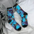 thumbnail image 5 of Rocae Blue Butterflies for Adult Socks Casual Athletic Stretchy Loose Socks for Women Men Non-Slip Middle Tube Socks, 5 of 6