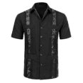 thumbnail image 1 of Men's Short Sleeve Cuban Beach Tops Pocket Guayabera Shirts-Yvan, 1 of 4